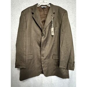 Linea Uomo Blazer Men's 48 XL‎ Brown Textured Sport Coat Lined Wool Blend NWT